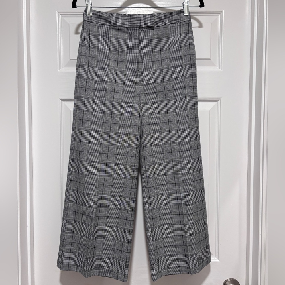 0116- Halogen Plaid Wide Leg Career Pants Size 0